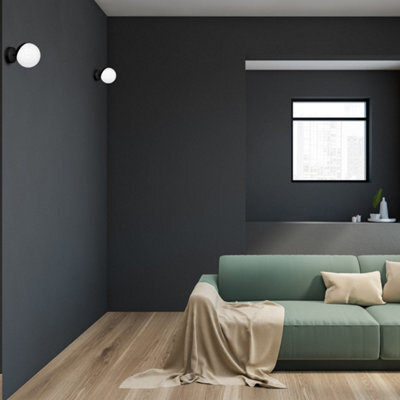 Milagro Sfera Designer Wall Lamp Hand Made Scandi Style Minimalistic Matt Black And White Glass - image 1