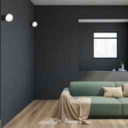 Milagro Sfera Designer Wall Lamp Hand Made Scandi Style Minimalistic Matt Black And White Glass - thumbnail 1