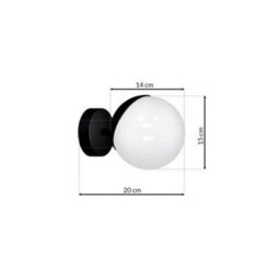 Milagro Sfera Designer Wall Lamp Hand Made Scandi Style Minimalistic Matt Black And White Glass - thumbnail 7