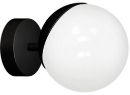 Milagro Sfera Designer Wall Lamp Hand Made Scandi Style Minimalistic Matt Black And White Glass - thumbnail 8