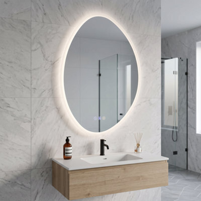 Living And Home 600 X 900mm Anti-Fog Bathroom Frameless Mirror With Dimmable Led Light - image 1