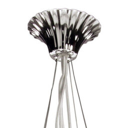 Luminosa Lighting Luminosa Lucca Pendant 4 Light E27, Polished Chrome With White Shades & Clear Crystal - thumbnail 5