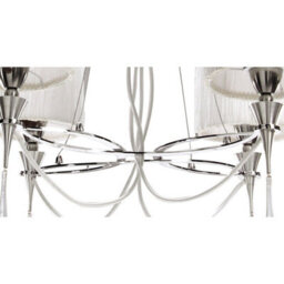 Luminosa Lighting Luminosa Lucca Pendant 4 Light E27, Polished Chrome With White Shades & Clear Crystal - thumbnail 6