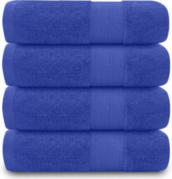 Gc Gaveno Cavailia 4Pk Miami Hand Towel 50X85 Royal Blue Quick Drying & Super Absorbent 700 Gsm Hand Towel Set - thumbnail 1
