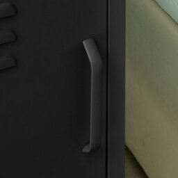 Furniturebox Uk Teksi 1 Door Black Metal Locker Bedside Table - thumbnail 5