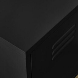 Furniturebox Uk Teksi 1 Door Black Metal Locker Bedside Table - thumbnail 4