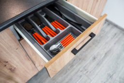 Impact Furniture Kitchen Base Cabinet 400mm Unit 40Cm Door Drawer Cupboard Grey Oak Effect Clara - thumbnail 5