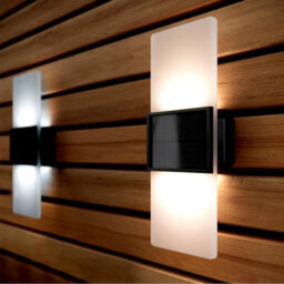Geezy Set Of 2 Dual White Solar Powered Led Lights Outdoor Garden Fence Wall Lights - thumbnail 2