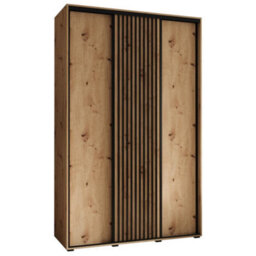 Arte Stylish Oak Artisan Sapporo Sliding Door Wardrobe 160Cm With Ample Storage (H2050mm W1600mm D600mm) - thumbnail 2