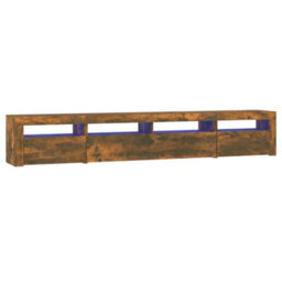 Walplus Tv Cabinet With Led Lights Smoked Oak 240X35X40 Cm - thumbnail 2