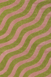 The Rugs Joli Green And Pink Wavy Rug Soft Dense Pile Easy To Clean And Pet Friendly For Living Rooms And Bedrooms - thumbnail 2