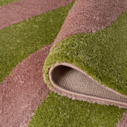 The Rugs Joli Green And Pink Wavy Rug Soft Dense Pile Easy To Clean And Pet Friendly For Living Rooms And Bedrooms - thumbnail 6
