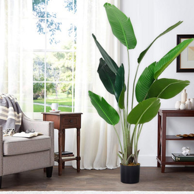 Living And Home Artificial Banana Tree Fake Plant House Plant In Black Pot 160 Cm - image 1