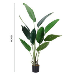 Living And Home Artificial Banana Tree Fake Plant House Plant In Black Pot 160 Cm - thumbnail 6