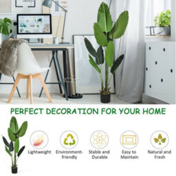 Living And Home Artificial Banana Tree Fake Plant House Plant In Black Pot 160 Cm - thumbnail 3
