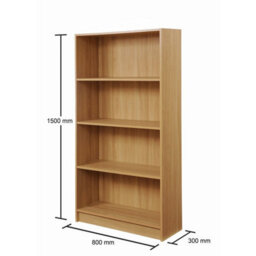 Timber Art Design 4 Tier Bookcase Tall Display Shelving Storage Unit Wood Furniture Oak - thumbnail 4