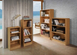 Timber Art Design 4 Tier Bookcase Tall Display Shelving Storage Unit Wood Furniture Oak - thumbnail 5