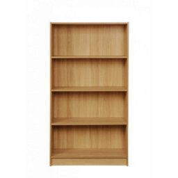 Timber Art Design 4 Tier Bookcase Tall Display Shelving Storage Unit Wood Furniture Oak - thumbnail 2