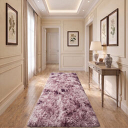 Oxford Homeware Shaggy Rug Anti-Slip Washable Soft Fluffy Living Room And Bedroom Rug (Mottled Pink, 80X150Cm) - thumbnail 6