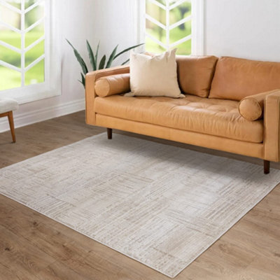 The Rug Edit Axel Scandi Grid Ivory Living Room Rug - 160X220Cm - image 1
