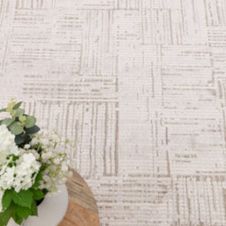 The Rug Edit Axel Scandi Grid Ivory Living Room Rug - 160X220Cm - thumbnail 3