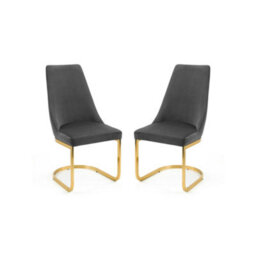 Julian Bowen Set Of 2 Vittoria Cantilever Dining Chairs - Grey - thumbnail 6