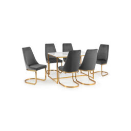Julian Bowen Set Of 2 Vittoria Cantilever Dining Chairs - Grey - thumbnail 9