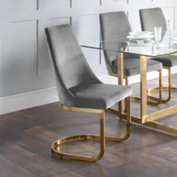 Julian Bowen Set Of 2 Vittoria Cantilever Dining Chairs - Grey