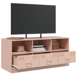Berkfield Sturdy Tv Cabinet Pink 99X39X44 Cm Steel - thumbnail 5