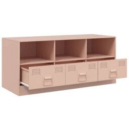 Berkfield Sturdy Tv Cabinet Pink 99X39X44 Cm Steel - thumbnail 7