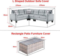 Garden Sofa Cover - Protective For Furniture With Drawstrings At The Bottom, L-Shaped - thumbnail 3