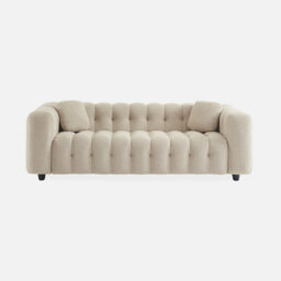 Sweeek - 3-Seater Sofa Upholstered In Textured Boucle Fabric Leon Beige 99X229X71 Cm - thumbnail 4