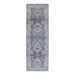 Melrose Colorama Traditional Design Grey/pink Indoor Runner Rug 067/200Cm - thumbnail 5