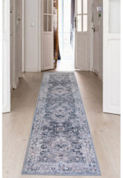 Melrose Colorama Traditional Design Grey/pink Indoor Runner Rug 067/200Cm - thumbnail 1