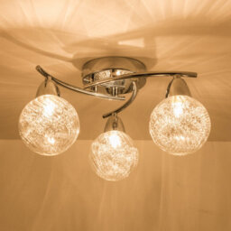Harper Living Bolla 3Xg9 Energy Saving Led Semi Flush Ceiling Light, Straight Arms, Polished Chrome Finish, Warm White (3000K) Bulbs Included - thumbnail 2