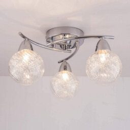 Harper Living Bolla 3Xg9 Energy Saving Led Semi Flush Ceiling Light, Straight Arms, Polished Chrome Finish, Warm White (3000K) Bulbs Included