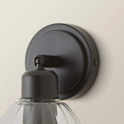 Valuelights Cheltenham Matte Black Adjustable Wall Spotlight With Ribbed Shade - thumbnail 5