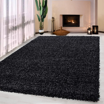 UETIAN Luxurious Shaggy Rugs Soft Extra Thick Area Rugs Heavy 5Cm Dense Pile For Living Room Bedroom Hallway (Anthracite, 160 X 230Cm) - image 1