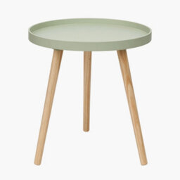 Pacific Lifestyle Small Round Sage Green Side Table With Wooden Tripod Legs For Small Corners - thumbnail 2
