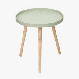 Pacific Lifestyle Small Round Sage Green Side Table With Wooden Tripod Legs For Small Corners - thumbnail 3