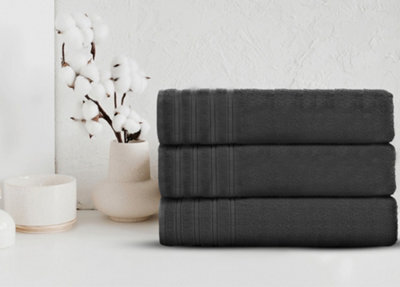 Velosso Everyday 100% Cotton Towels Absorant And Soft Durable Everyday Towels Charcoal - Bath Towel
