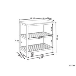 Beliani Big Kitchen Island Brucoli Acacia Wood Brown - thumbnail 3
