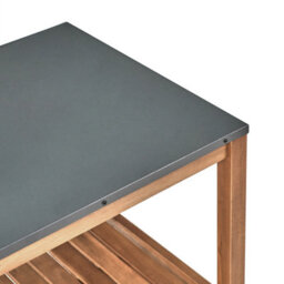 Beliani Big Kitchen Island Brucoli Acacia Wood Brown - thumbnail 6