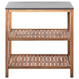 Beliani Big Kitchen Island Brucoli Acacia Wood Brown - thumbnail 4