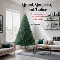 Evre Artificial Christmas Tree 8Ft 240Cm Extra Bushy 1800 Tips Strong Metal Stand - 4/5/6/7/8Ft Available - thumbnail 4