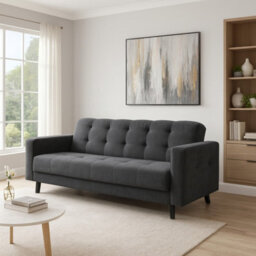 Sofa Bed With Storage Bonell Springs Pull Out Sleep Function Grey Fabric Upholstery Modern Design Lizbona