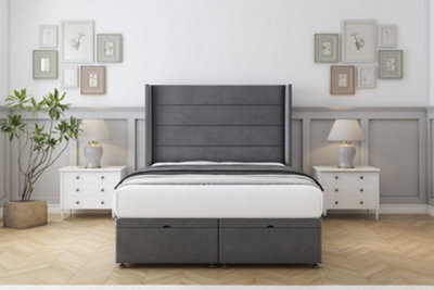 "Comfort Milano Armour Coniston Ottoman Bed With Mattress With 54"" Wingback Headboard 5' King" - image 1