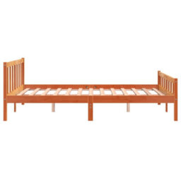Berkfield Bed Frame With Headboard Wax Brown 150X200 Cm King Size Solid Wood Pine - thumbnail 5