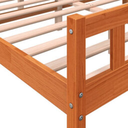 Berkfield Bed Frame With Headboard Wax Brown 150X200 Cm King Size Solid Wood Pine - thumbnail 7