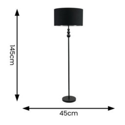Valuelights Marissa Black Stacked Ball Floor Lamp With Black With Chrome Inner Lamp Shade And Led Bulb - thumbnail 4